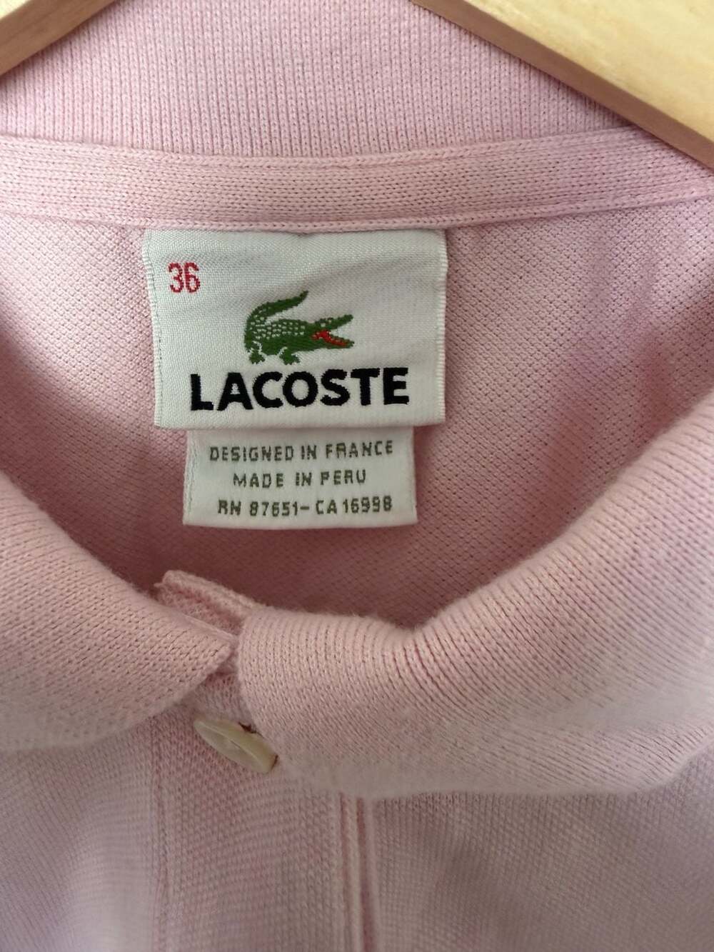 Lacoste Women's Short Sleeve Piqué Polo Shirt in Light Pink - Picture 2 of 3